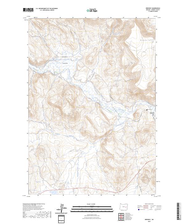Drewsey topographic map thumbnail