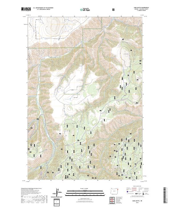 Harl Butte topographic map thumbnail
