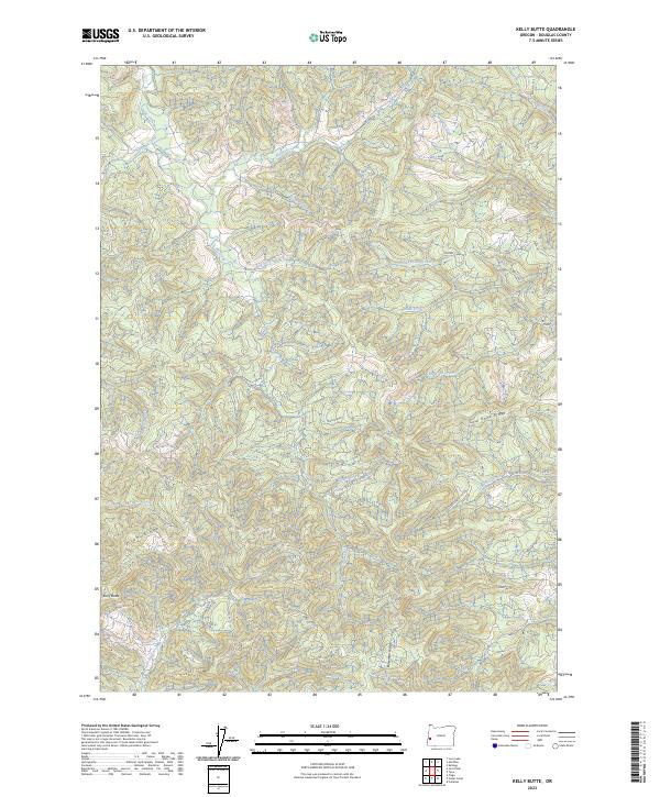 Kelly Butte topographic map thumbnail