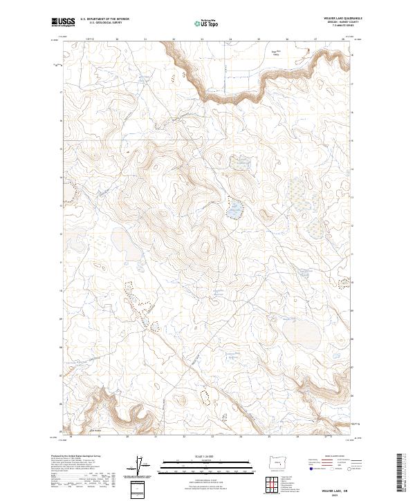Weaver Lake topographic map thumbnail
