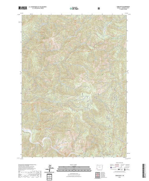 York Butte topographic map thumbnail