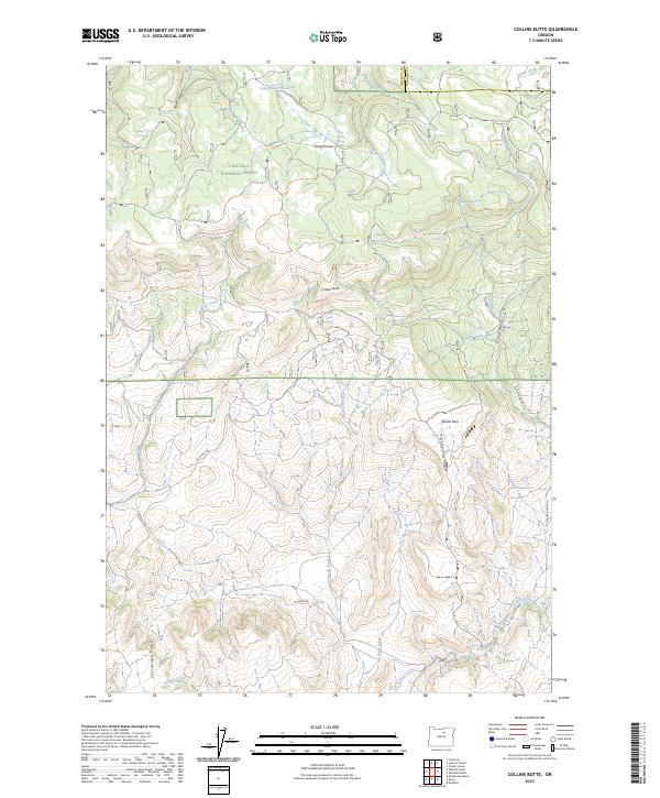 Collins Butte topographic map thumbnail