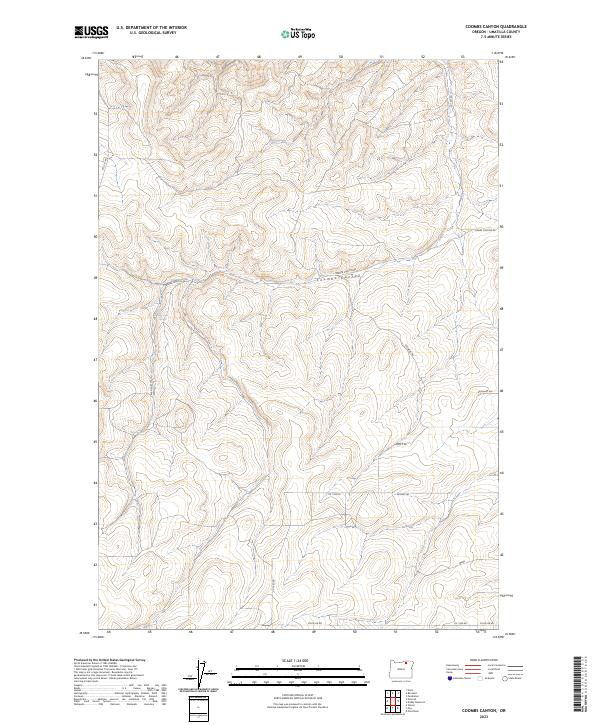 Coombs Canyon topographic map thumbnail