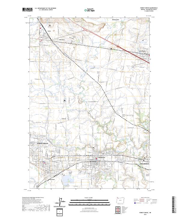 Forest Grove topographic map thumbnail