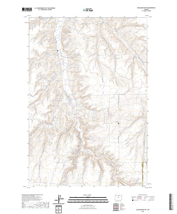 Hickland Butte topographic map thumbnail