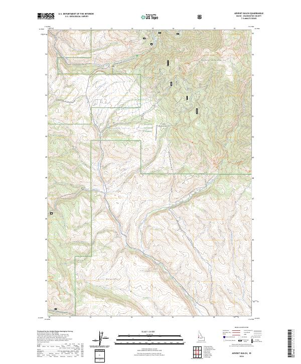 Advent Gulch topographic map thumbnail