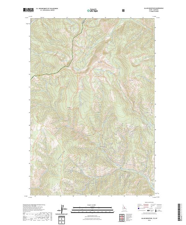 Allan Mountain topographic map thumbnail