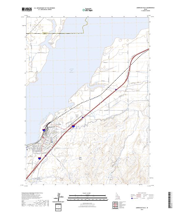 American Falls topographic map thumbnail