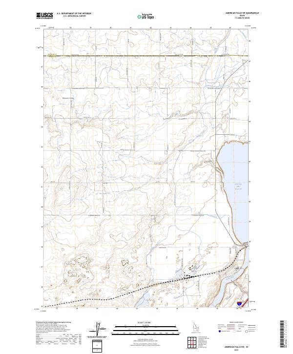 American Falls SW topographic map thumbnail