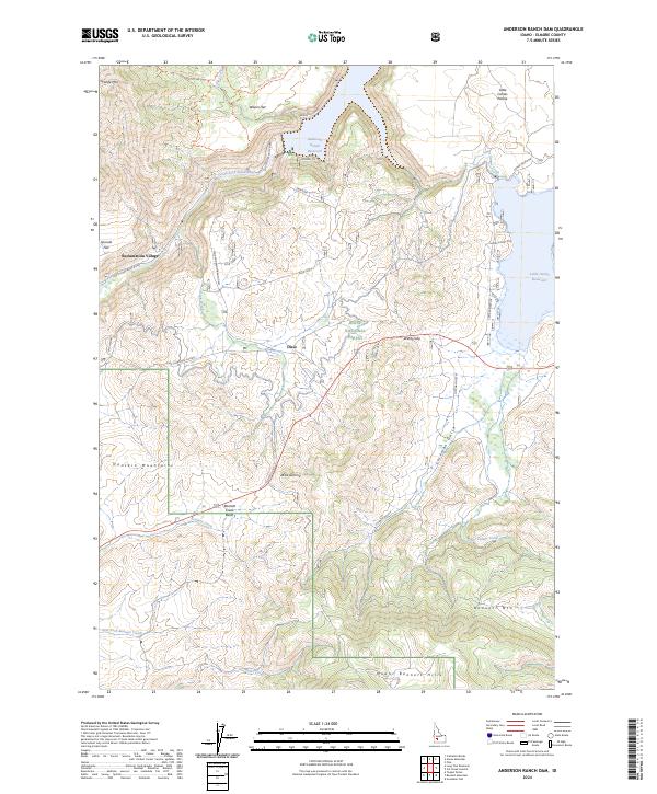 Anderson Ranch Dam topographic map thumbnail