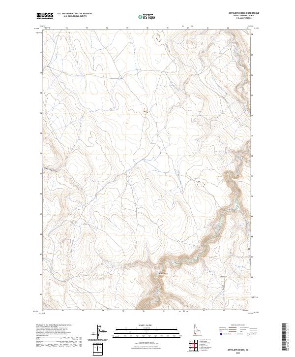 Antelope Creek topographic map thumbnail