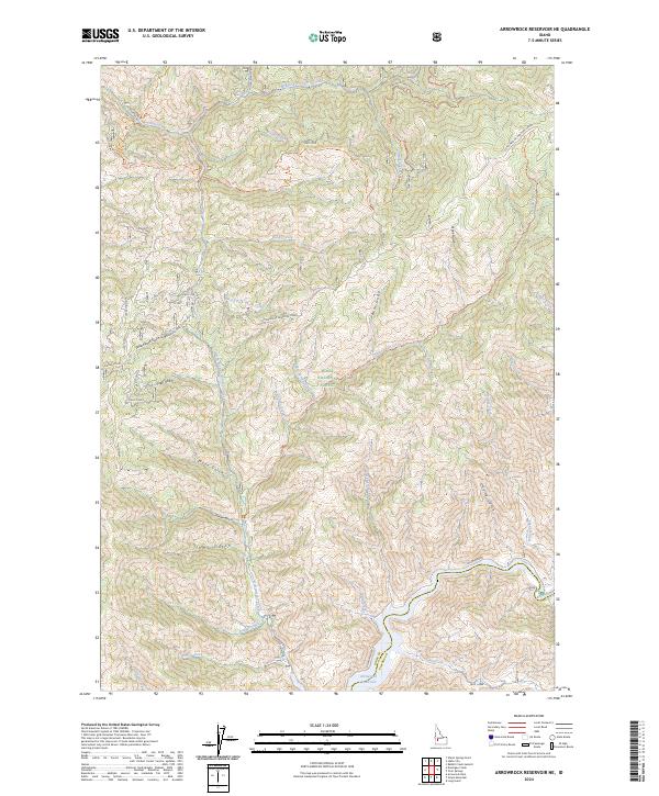 Arrowrock Reservoir NE topographic map thumbnail