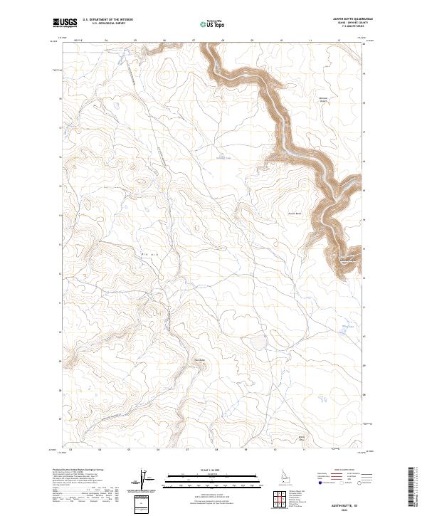 Austin Butte topographic map thumbnail