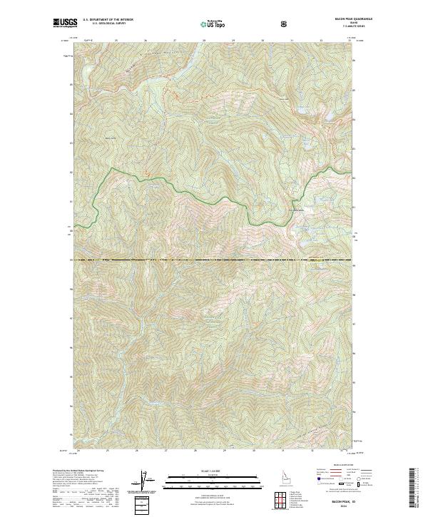 Bacon Peak topographic map thumbnail