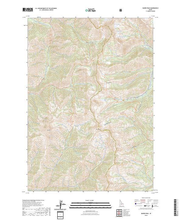 Baker Peak topographic map thumbnail