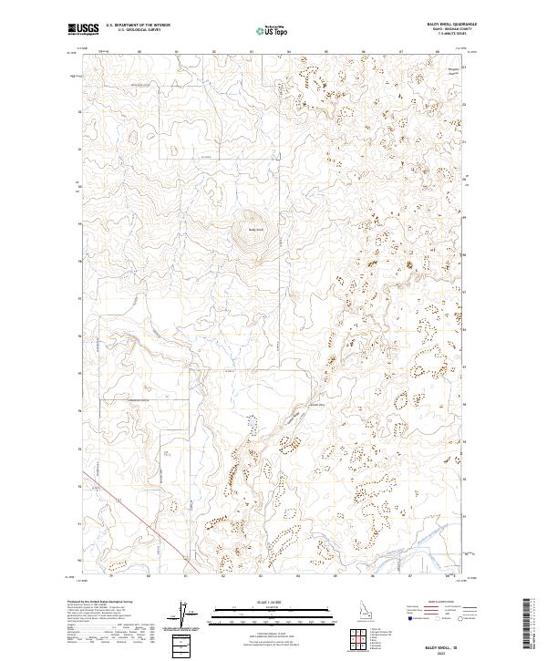 Baldy Knoll topographic map thumbnail