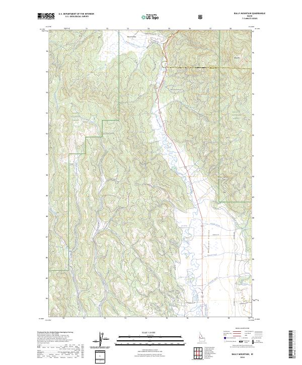 Bally Mountain topographic map thumbnail