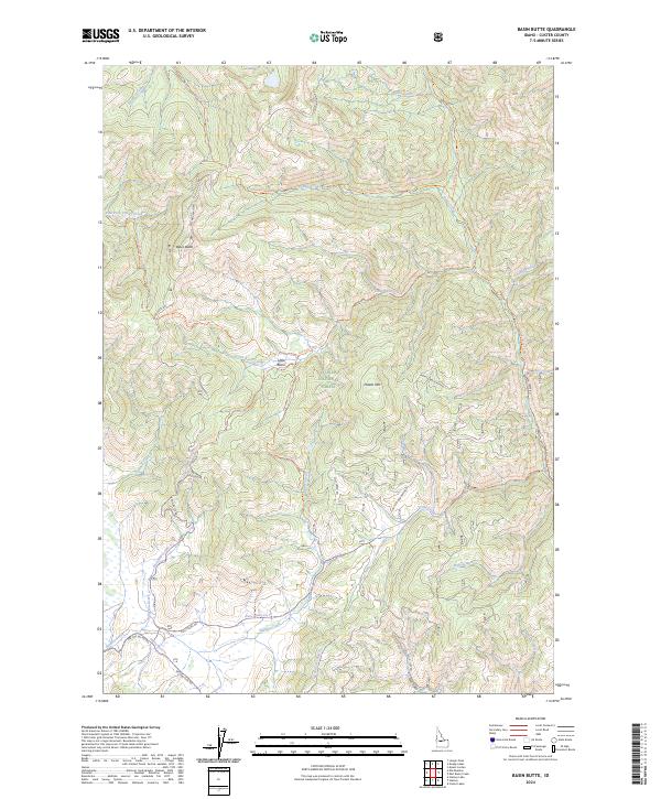 Basin Butte topographic map thumbnail