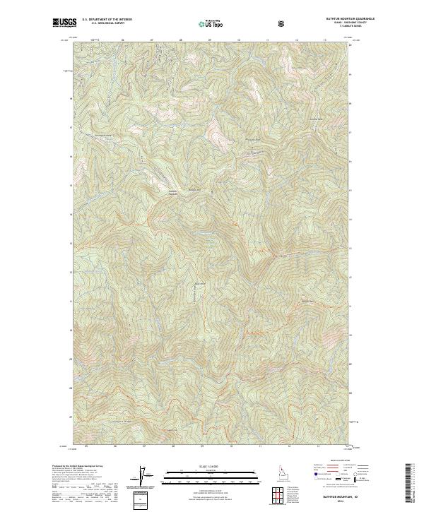 Bathtub Mountain topographic map thumbnail
