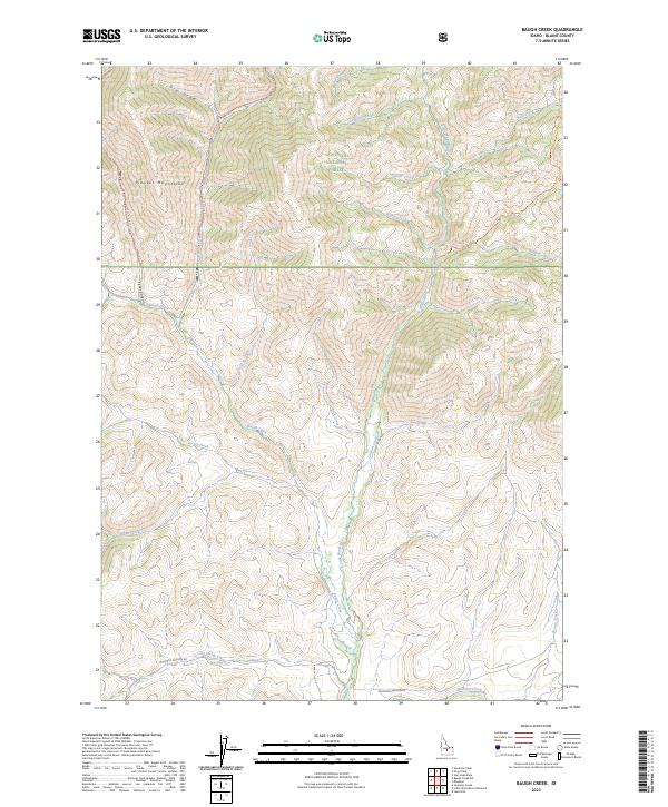 Baugh Creek topographic map thumbnail