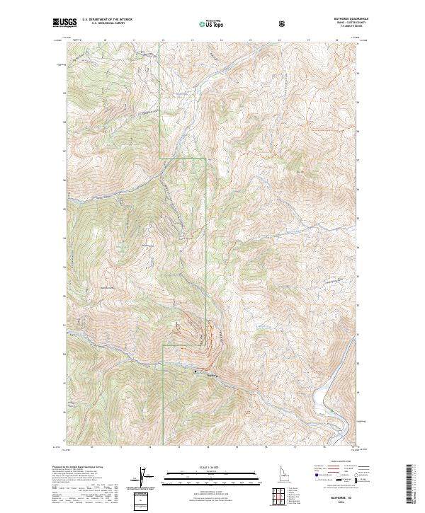 Bayhorse topographic map thumbnail