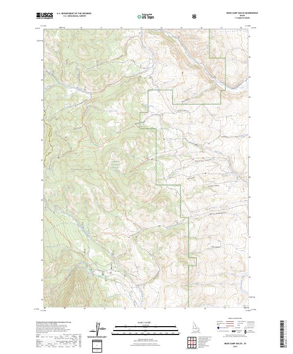 Bear Camp Gulch topographic map thumbnail