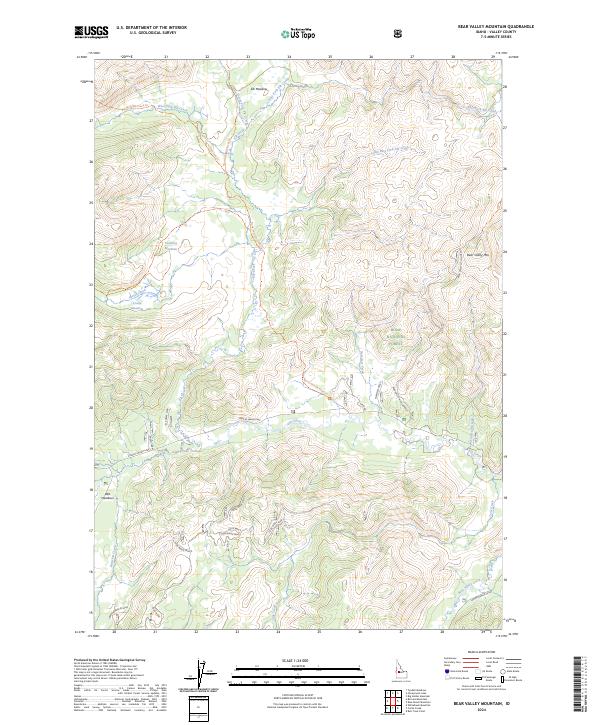 Bear Valley Mountain topographic map thumbnail