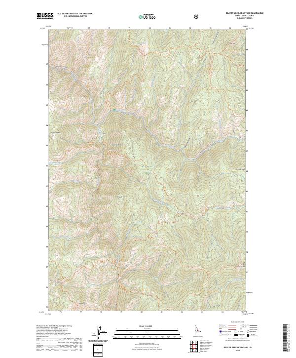 Beaver Jack Mountain topographic map thumbnail