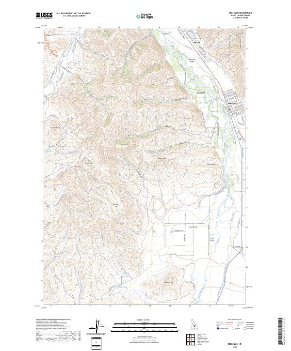 Bellevue topographic map thumbnail