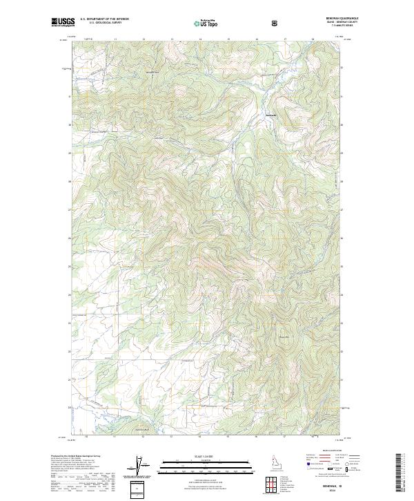 Benewah topographic map thumbnail