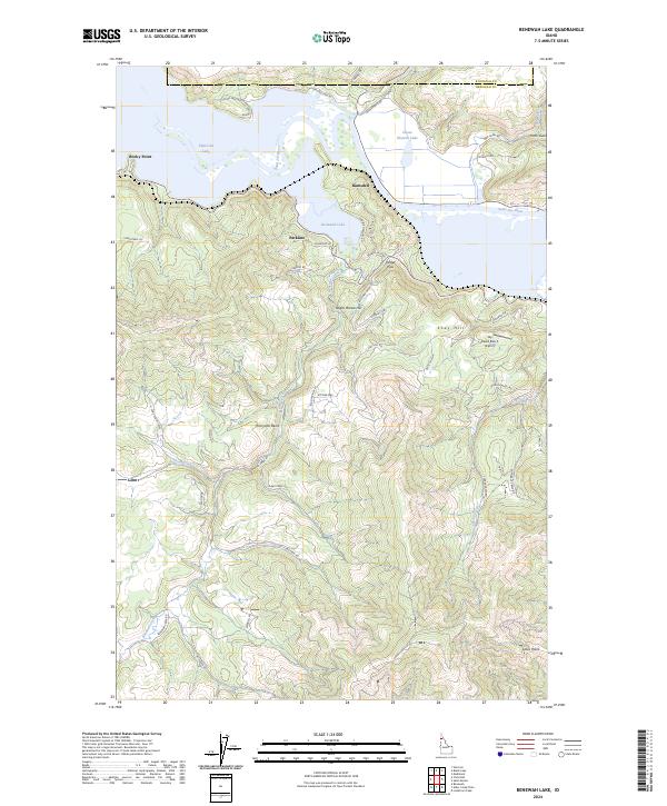 Benewah Lake topographic map thumbnail