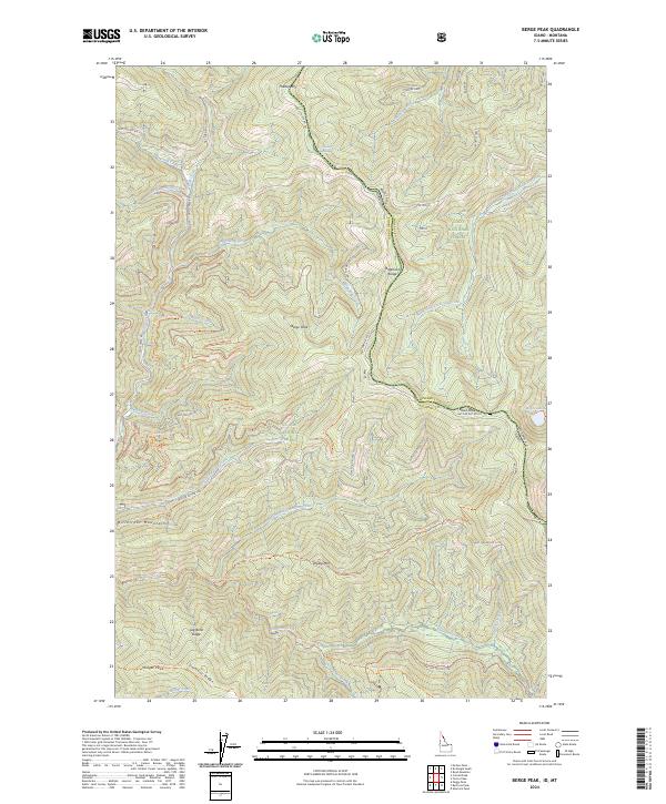 Berge Peak topographic map thumbnail