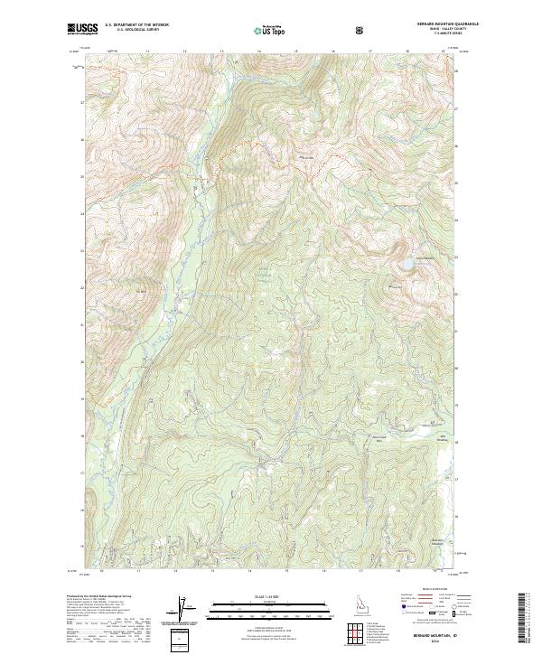 Bernard Mountain topographic map thumbnail