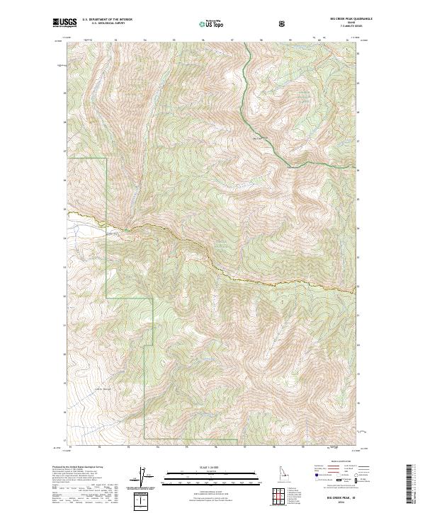 Big Creek Peak topographic map thumbnail