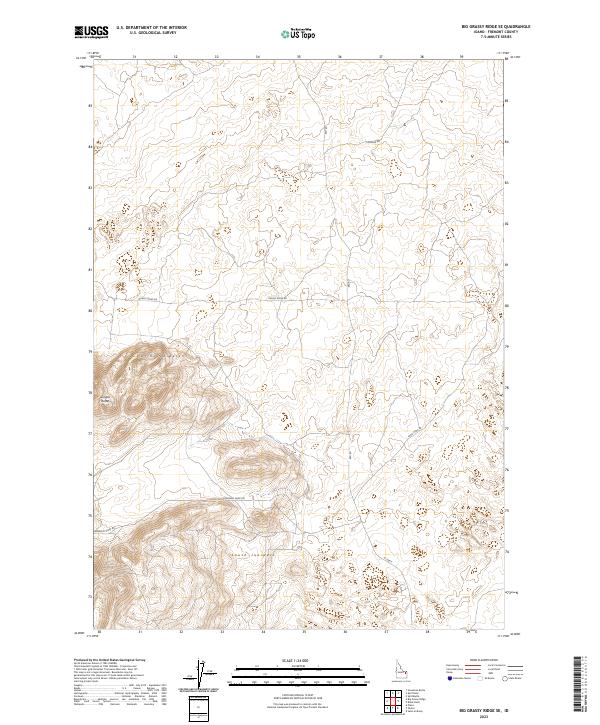 Big Grassy Ridge SE topographic map thumbnail
