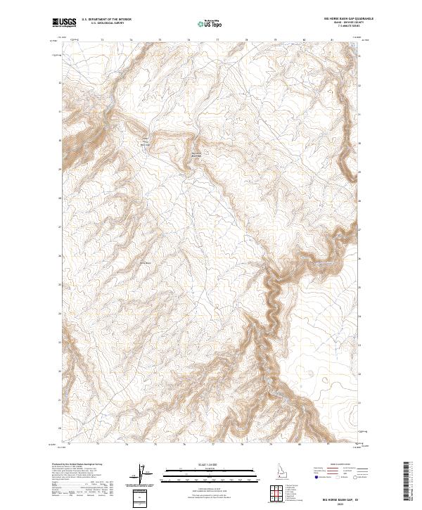 Big Horse Basin Gap topographic map thumbnail