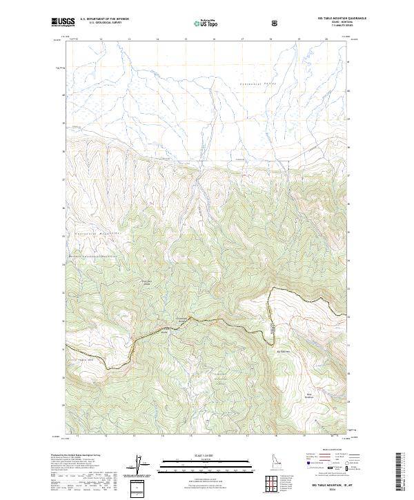 Big Table Mountain topographic map thumbnail