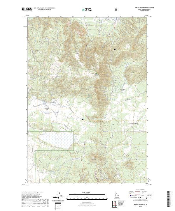 Bishop Mountain topographic map thumbnail