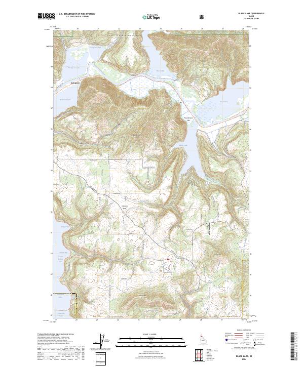 Black Lake topographic map thumbnail