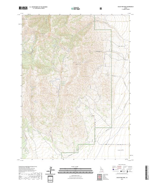 Black Pine Peak topographic map thumbnail