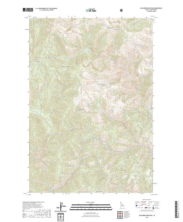 Blackbird Mountain topographic map thumbnail
