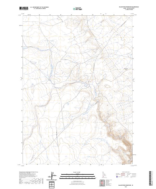 Blackstone Reservoir topographic map thumbnail
