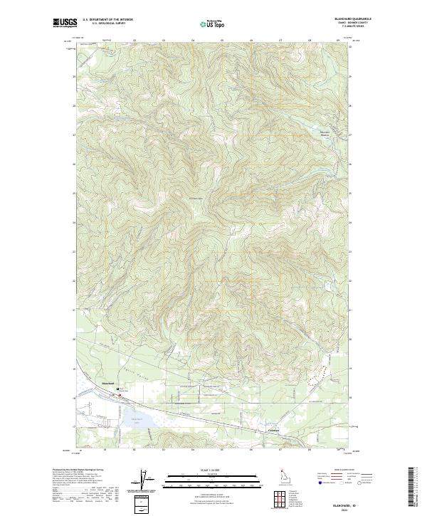 Blanchard topographic map thumbnail