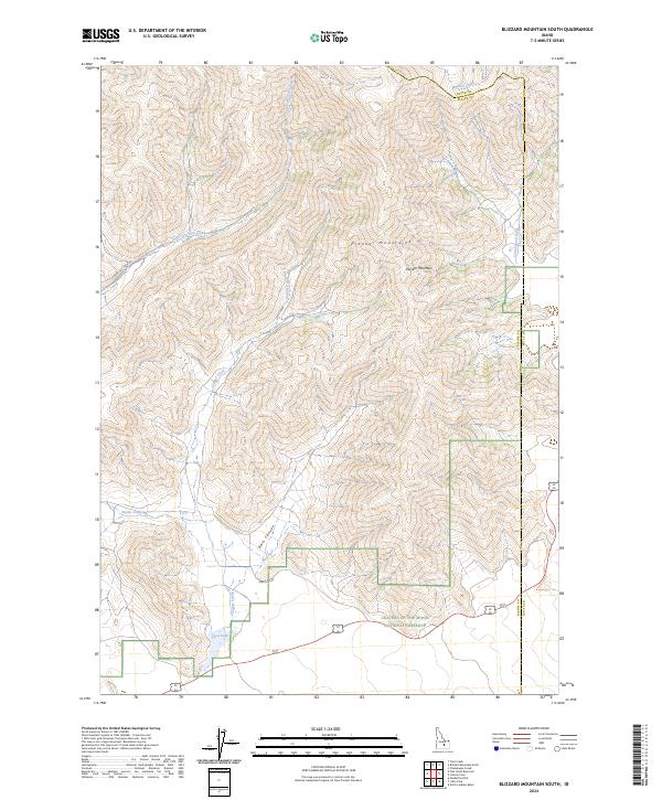 Blizzard Mountain South topographic map thumbnail