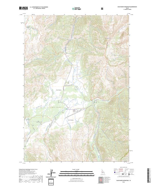 Blue Bunch Mountain topographic map thumbnail