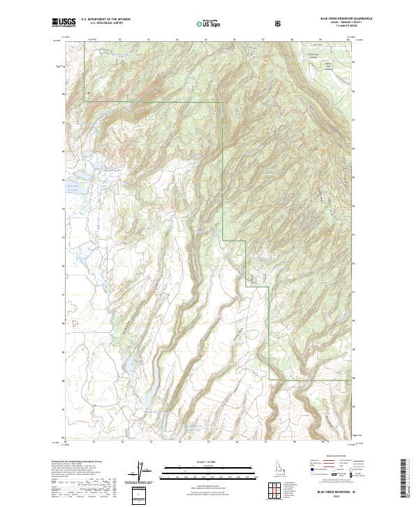 Blue Creek Reservoir topographic map thumbnail