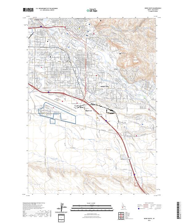 Boise South topographic map thumbnail