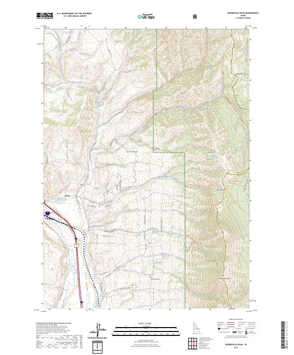 Bonneville Peak topographic map thumbnail
