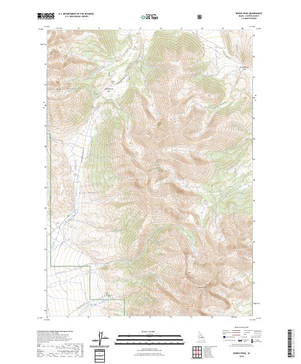 Borah Peak topographic map thumbnail