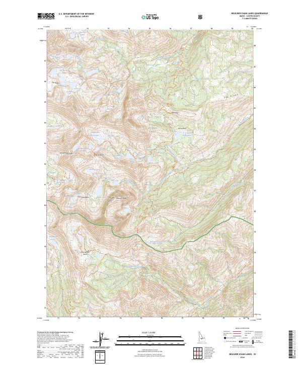 Boulder Chain Lakes topographic map thumbnail